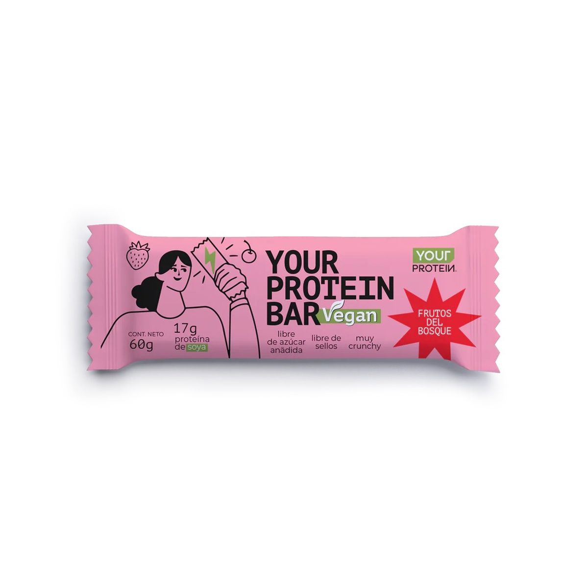 YOUR PROTEIN - PACK 16 BARRAS YOUR PROTEIN BAR VEGAN FRUTOS DEL BOSQUE  - YOUR PROTEIN