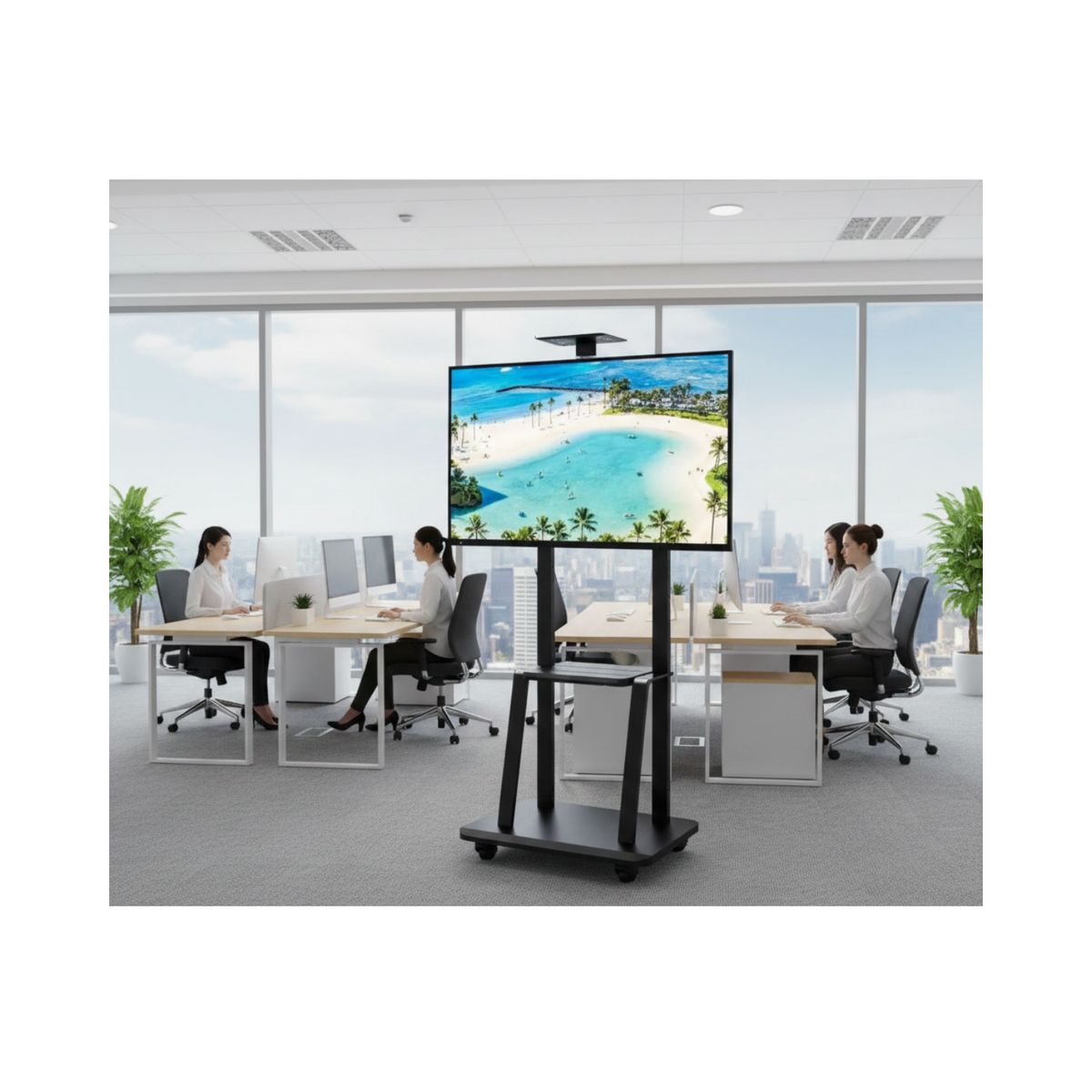GENERICO - Soporte Tv Movil Con Ruedas 32 A 70 Base Pedestal Stand 1700