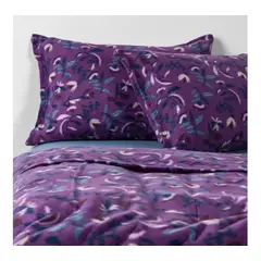 GENERICO - Juego de Sábana Polar 1.5 Plazas Color Morado GC0002