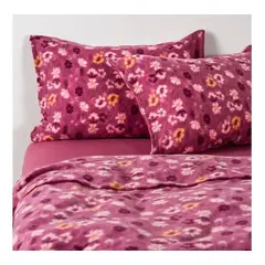 GENERICO - Juego de Sábana Polar 1.5 Plazas Color Fucsia GC0003