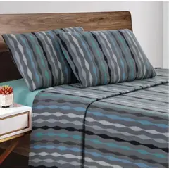 GENERICO - Juego de Sábana Polar 1.5 Plazas Color Gris GC0004