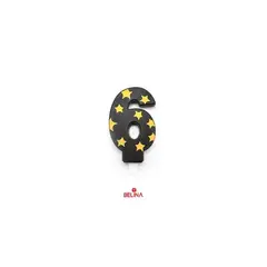 GENERICO - Vela de estrellas negro y dorado 6