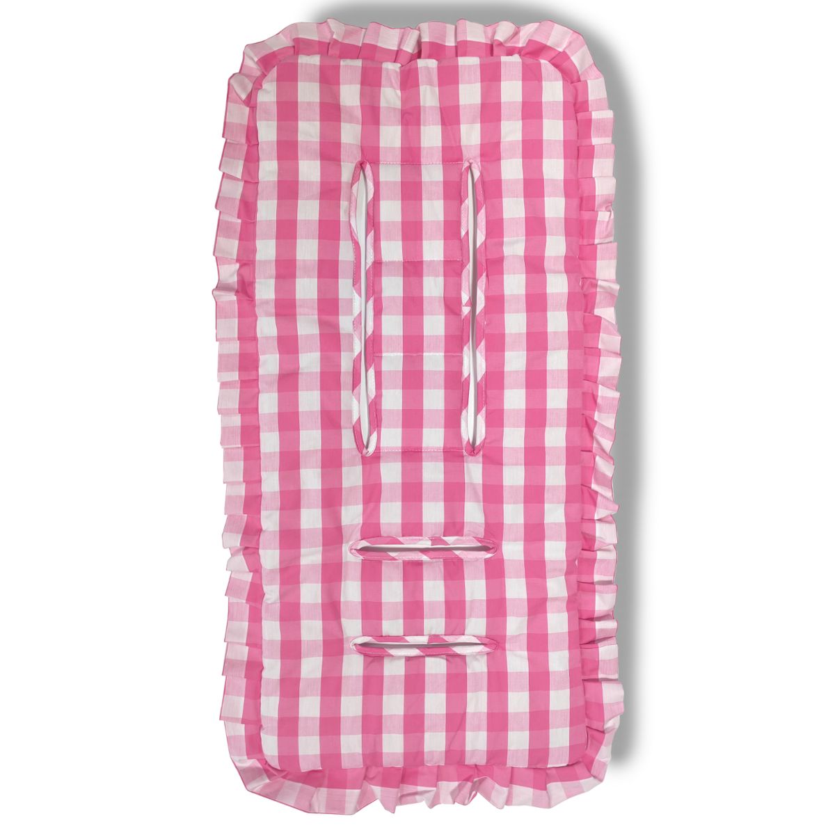 BEBESIT - Cojín Universal Coche Paseo Diseño Cuadros Rosado 40 x 80 cm