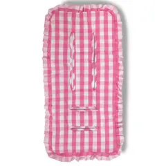 BEBESIT - Cojín Universal Coche Paseo Diseño Cuadros Rosado 40 x 80 cm