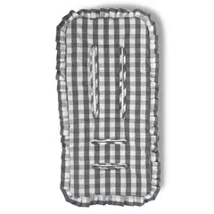 BEBESIT - Cojín Universal Coche Paseo Diseño Cuadros Gris 40 x 80 cm