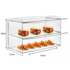 GENERICO - Vitrina Exhibidor de Pasteleria Panadería 2 Bandejas
