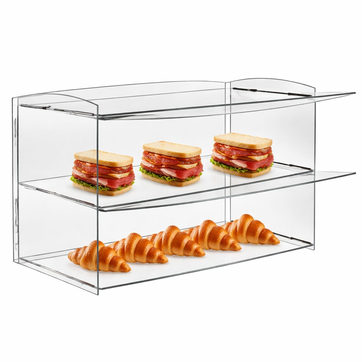 GENERICO - Vitrina Exhibidor de Pasteleria Panadería 2 Bandejas