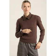 LIOLA - Jersey Punto Fantasia, Chocolate