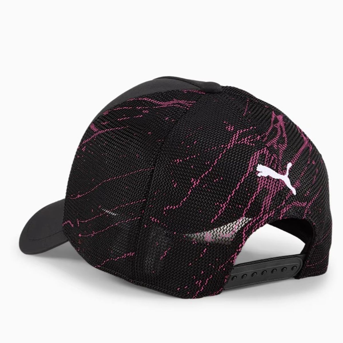 PUMA - Gorro Puma Oficial Formula 1 Logotipo F1 Negro Splash Rosa 2025