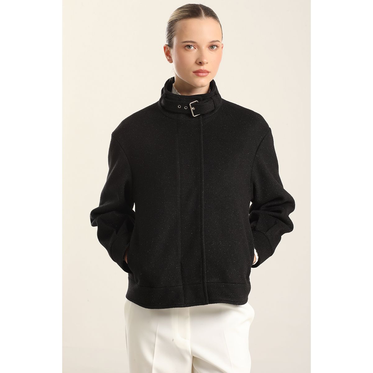 LIOLA - Chaqueta Bomber, Muflon Fantasia Negro Liola