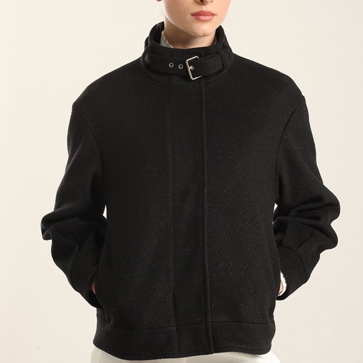 LIOLA - Chaqueta Bomber, Muflon Fantasia Negro Liola