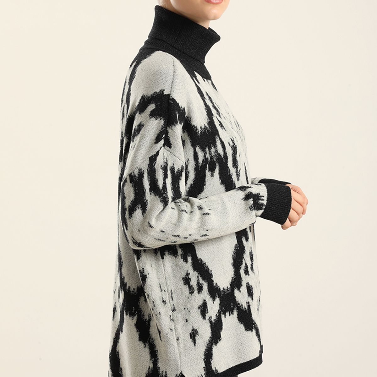 LIOLA - Jersey Punto Fantasia Lurex, Negro Liola