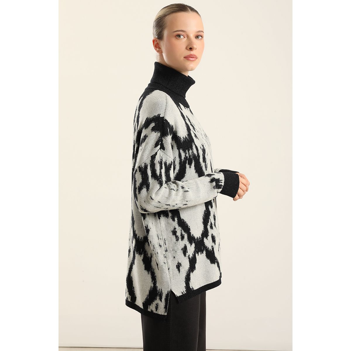 LIOLA - Jersey Punto Fantasia Lurex, Negro Liola