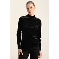 Top Velvet, Botones Fantasia, Negro