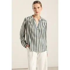 LIOLA - Blusa Satin Listado, Verde