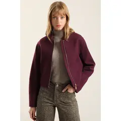 LIOLA - Chaqueta Bomber, Muflon Melange Ciruela