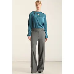 LIOLA - Pantalon Recto Fantasia Melange, Gris