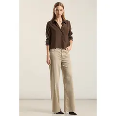 LIOLA - Jeans Color Straight, Procesado, Beige
