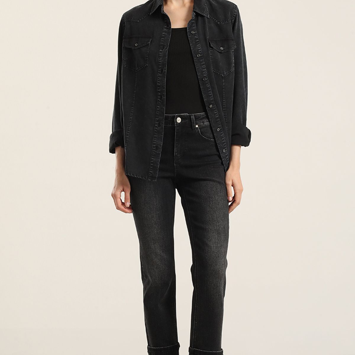 LIOLA - Jeans Slim, Negro Liola