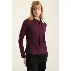 LIOLA - Top Cuello Fantasia Lazada, Ciruela