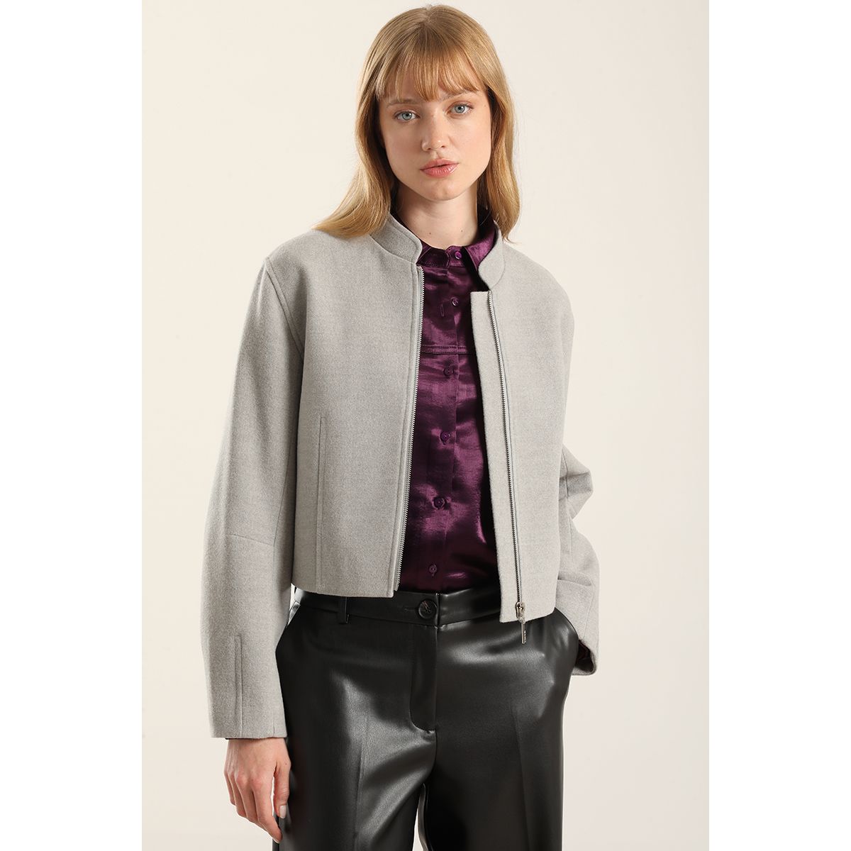 LIOLA - Chaqueta Bomber, Muflon Melange Gris Liola