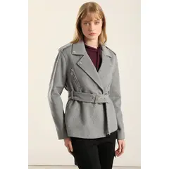 LIOLA - Chaqueta Biker Muflon Fantasia, Gris