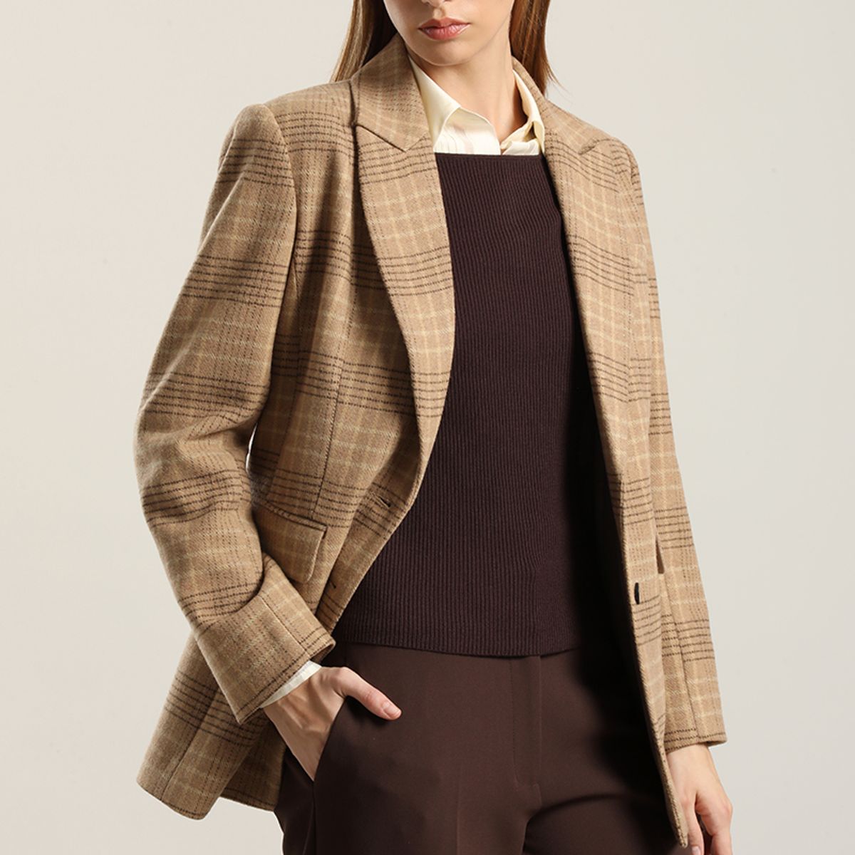 LIOLA - Blazer Principe De Gales, Cafe Liola
