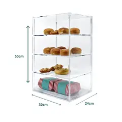 GENERICO - Vitrina Exhibidor de Pasteleria Panadería 4 Bandejas