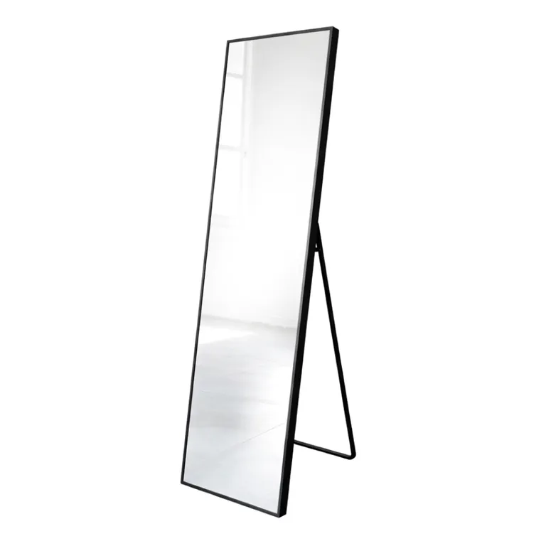 Espejo de pie Lorette Marco de aluminio negro y espejo 5 mm 402150 cm