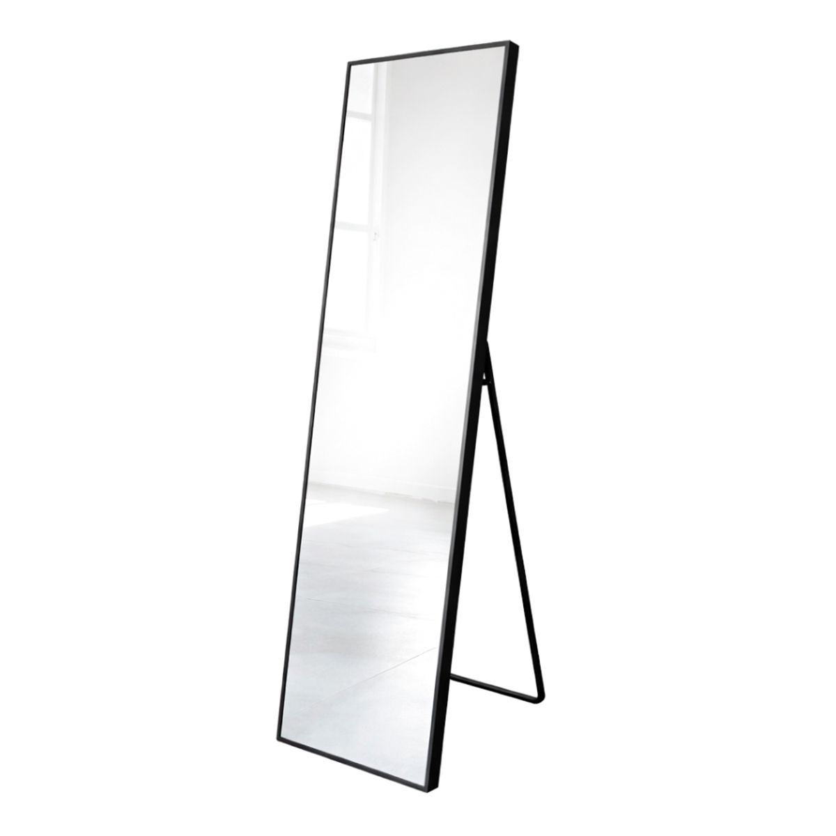 NECTAR - Espejo de pie Lorette Marco de aluminio negro y espejo 5 mm 40×2×150 cm
