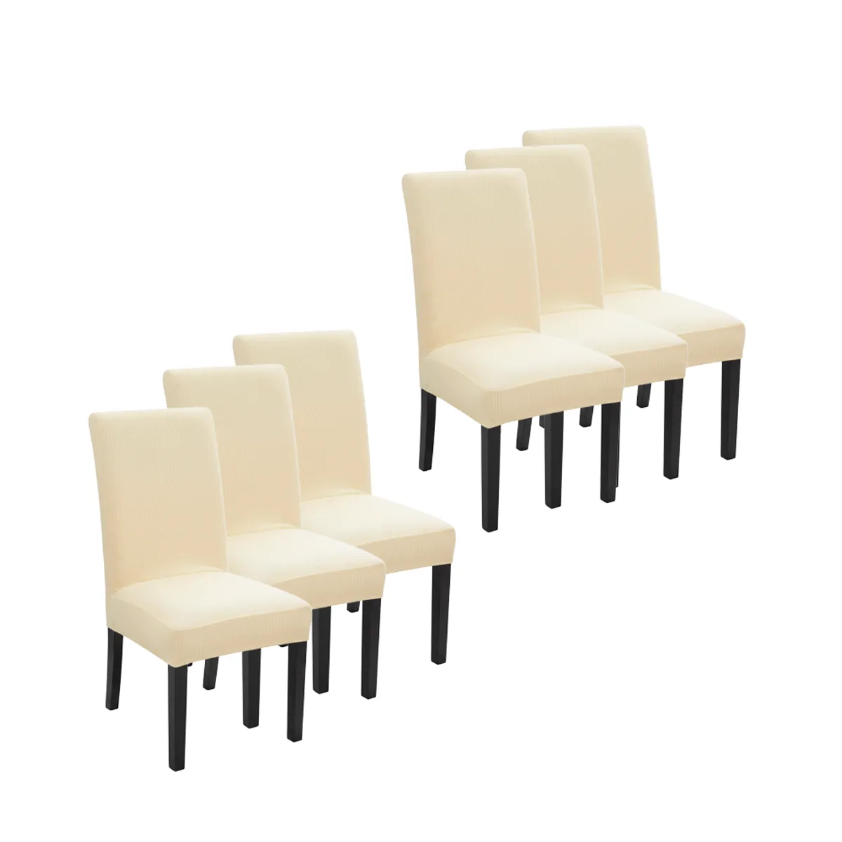 GENERICO - Funda Para Sillas Tela Gruesa Asiento Comedor Beige x6
