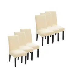 GENERICO - Funda Para Sillas Tela Gruesa Asiento Comedor Beige x6