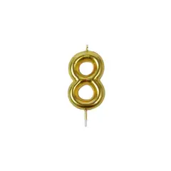 GENERICO - Vela Nº 8 dorada 8cm