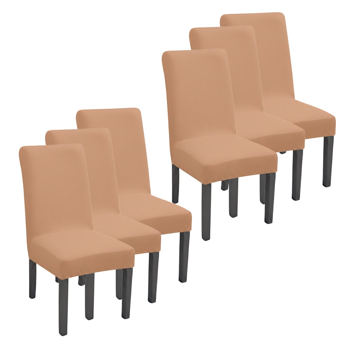 Funda Para Sillas Tela Gruesa Asiento Comedor Marron Claro x6, marca GENERICO - Foto Principal
