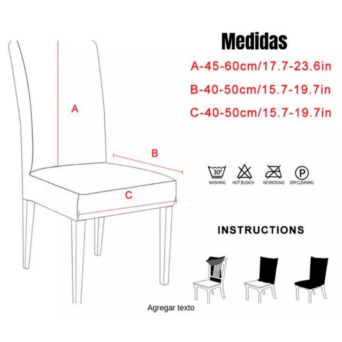 Funda Para Sillas Tela Gruesa Asiento Comedor Marron Claro x6, marca GENERICO - Foto 2