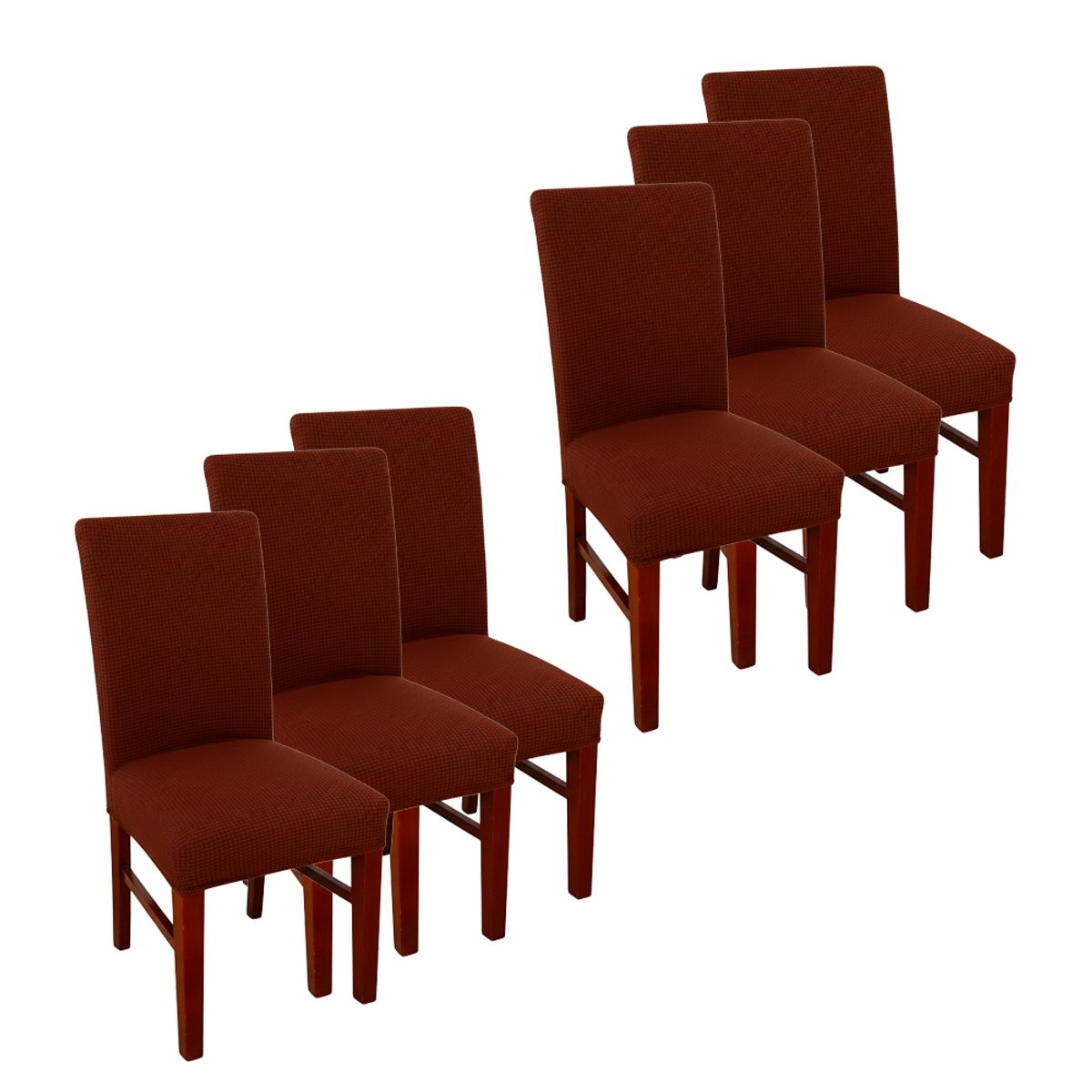 GENERICO - Funda Para Sillas Tela Gruesa Asiento Comedor Marron x6