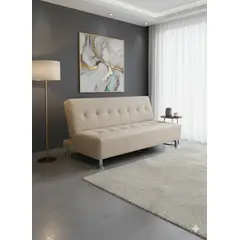 MUEBLES NEW - SOFA CAMA NEW BEIGE FELPA