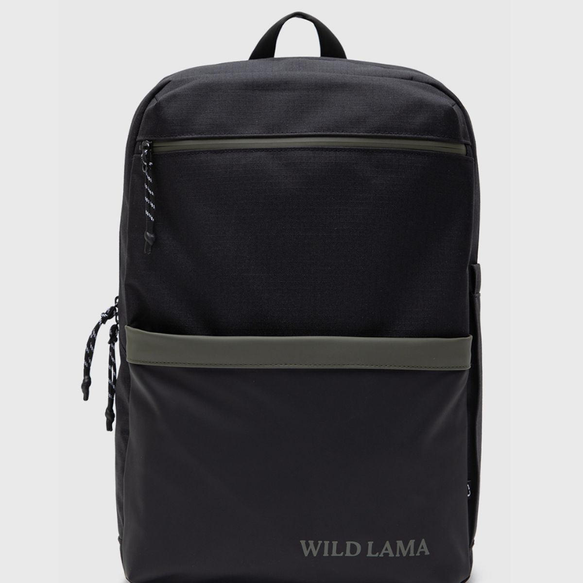 WILD LAMA - Mochila Reciclada Negra con Verde