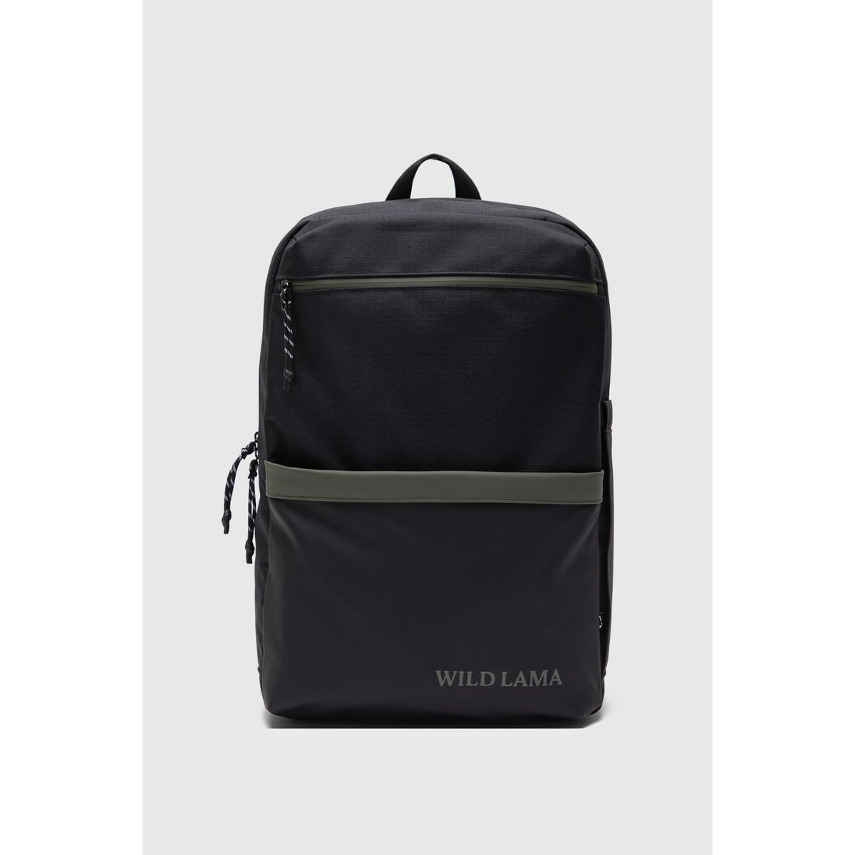 WILD LAMA - Mochila Reciclada Negra con Verde