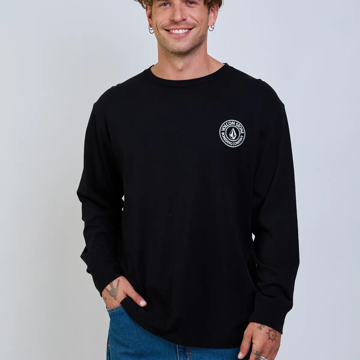 VOLCOM - Polera ML Drain You Negro Hombre Volcom