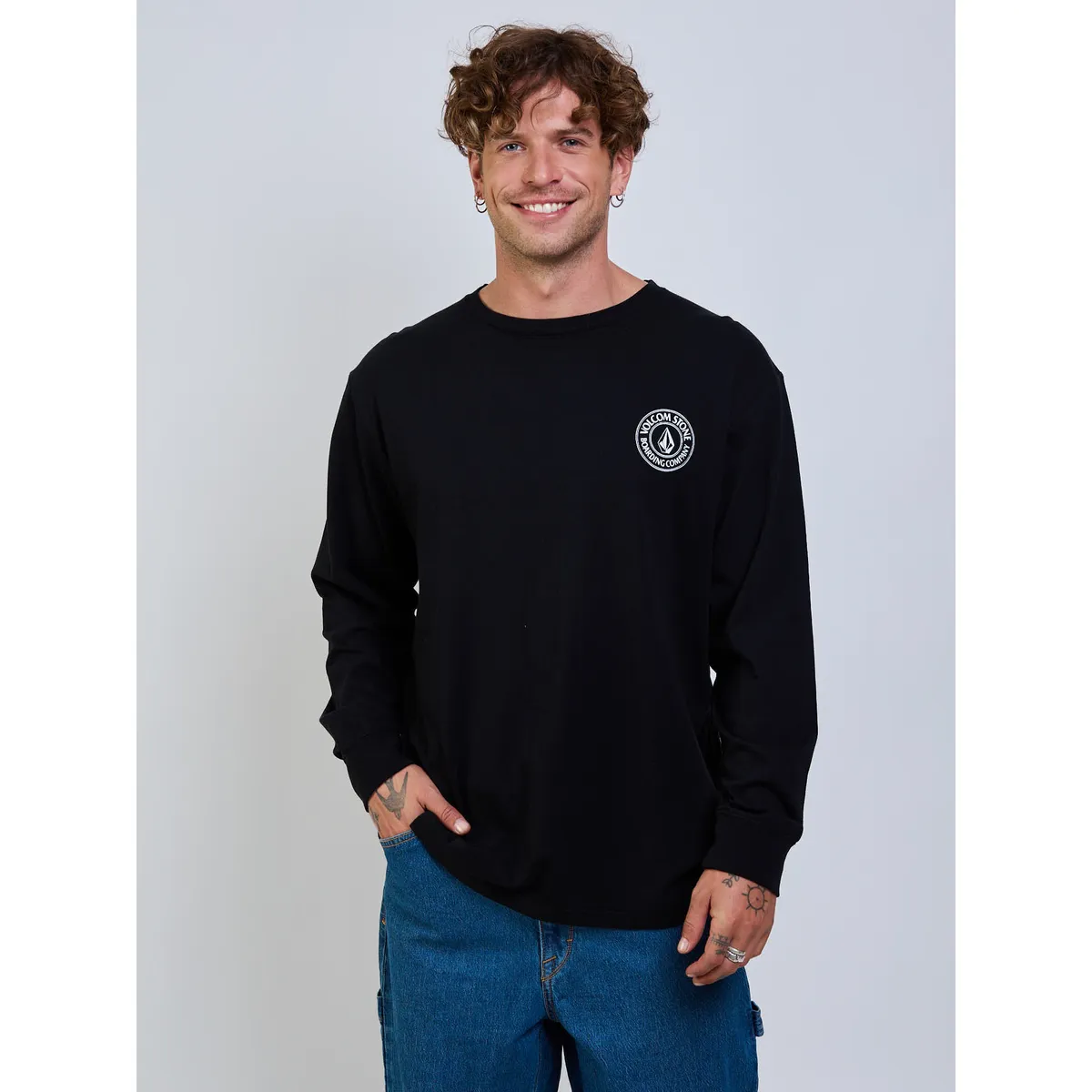 VOLCOM - Polera ML Drain You Negro Hombre Volcom