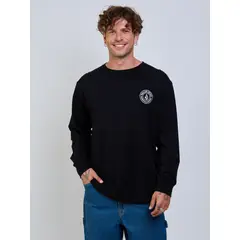 VOLCOM - Polera ML Drain You Negro Hombre