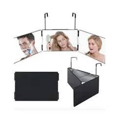 GENERICO - Espejo De 3 Vías Corte Pelo Triple De 360° Ganchos Y Luz Led