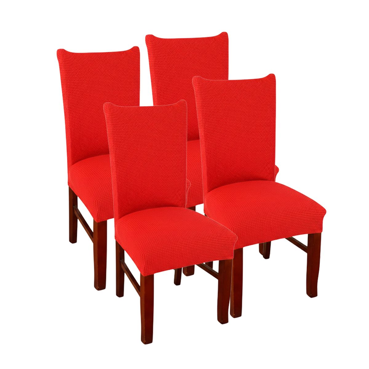 GENERICO - Funda Para Sillas Tela Gruesa Asiento Comedor Rojo X4
