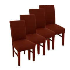 GENERICO - Funda Para Sillas Tela Gruesa Asiento Comedor Marron X4