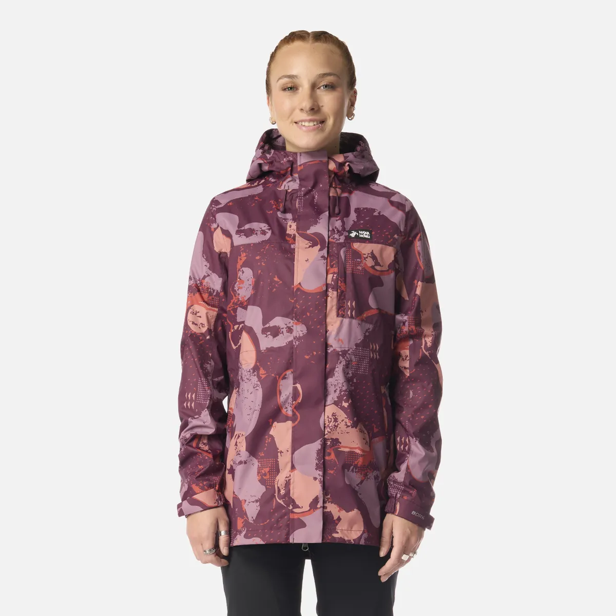 HAKA HONU - Chaqueta Mujer Kauai Print Morado Oscuro Haka Honu