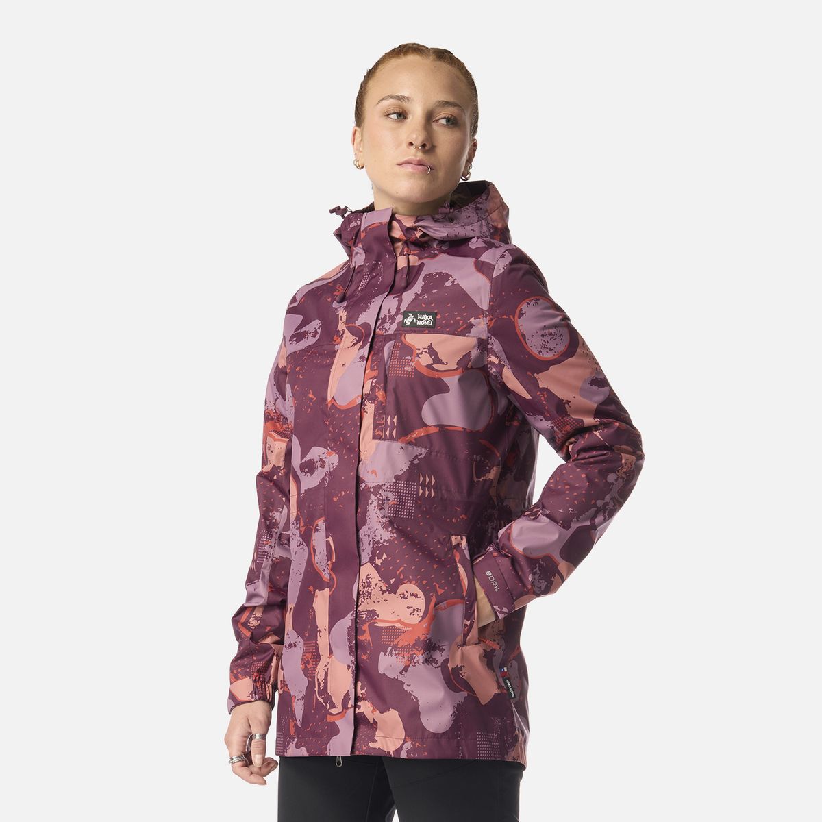 HAKA HONU - Chaqueta Mujer Kauai Print Morado Oscuro Haka Honu