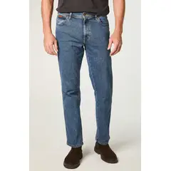 WRANGLER - Jeans Hombre Texas Straight Tiro Alto Azul
