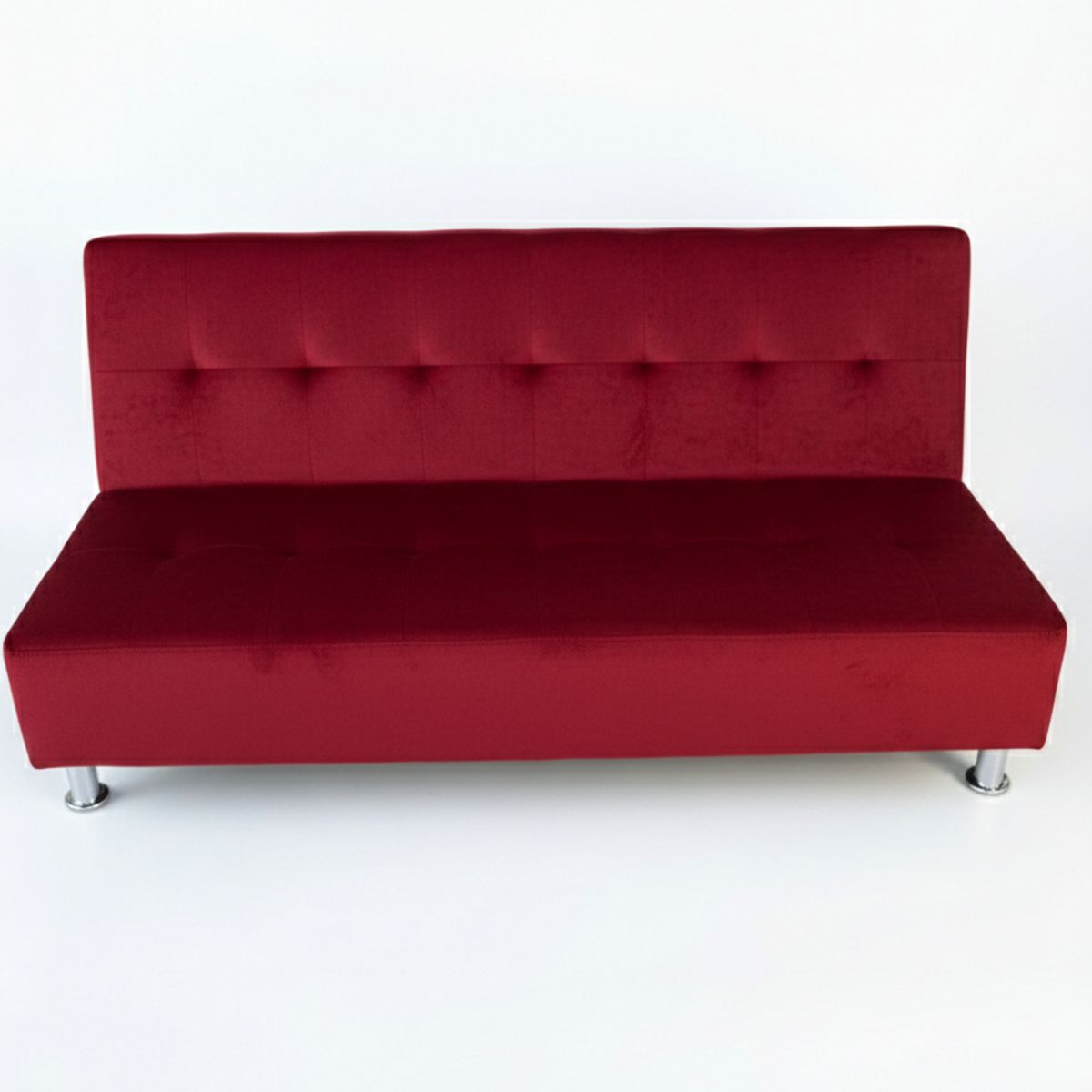 MUEBLES NEW - SOFA CAMA NEW ROJO FELPA