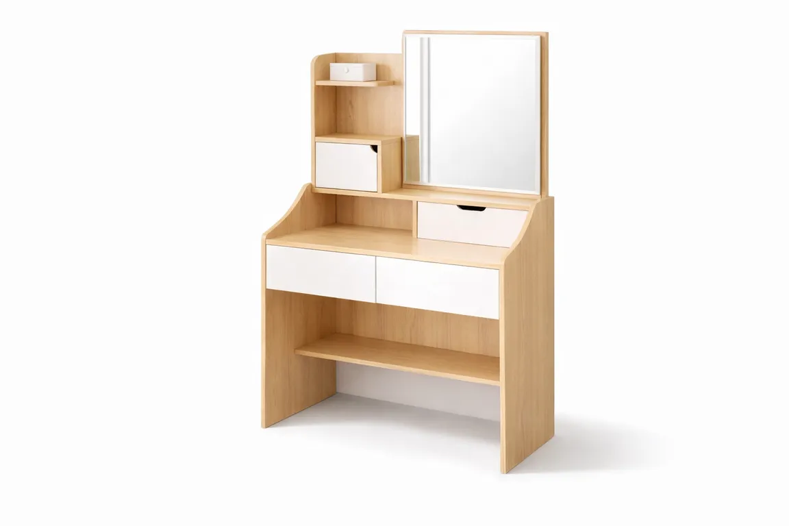 Tocador para Maquillaje 80 cm Blanco Madera MDF.